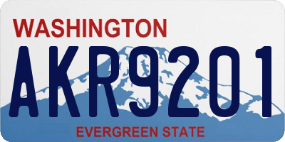 WA license plate AKR9201