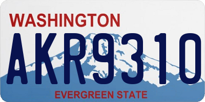 WA license plate AKR9310