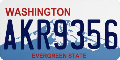 WA license plate AKR9356