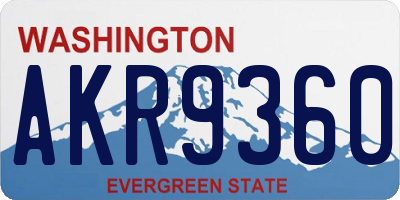 WA license plate AKR9360