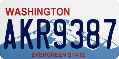 WA license plate AKR9387