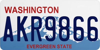 WA license plate AKR9866