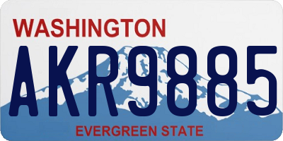 WA license plate AKR9885