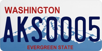 WA license plate AKS0005