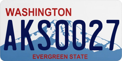 WA license plate AKS0027