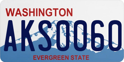 WA license plate AKS0060