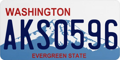 WA license plate AKS0596