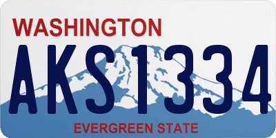 WA license plate AKS1334