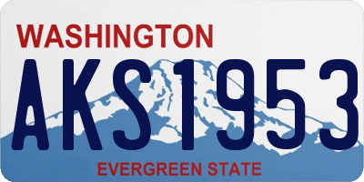 WA license plate AKS1953