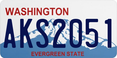 WA license plate AKS2051