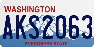 WA license plate AKS2063