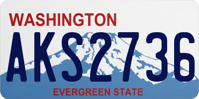 WA license plate AKS2736