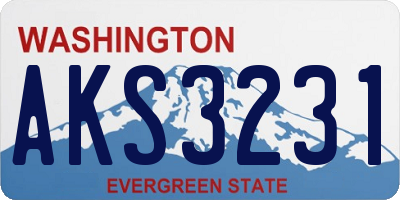 WA license plate AKS3231