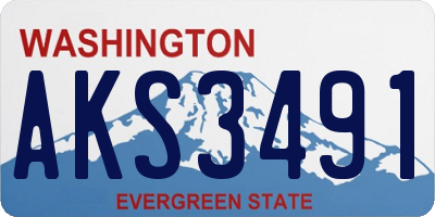 WA license plate AKS3491