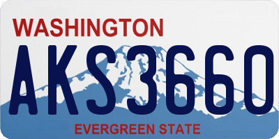 WA license plate AKS3660