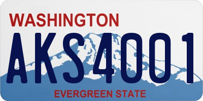 WA license plate AKS4001