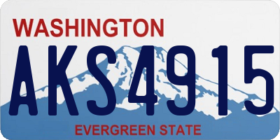 WA license plate AKS4915