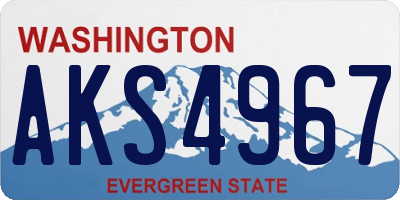 WA license plate AKS4967