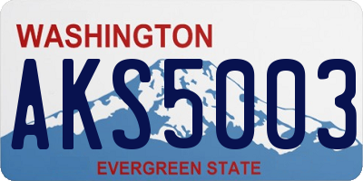 WA license plate AKS5003