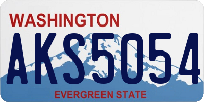 WA license plate AKS5054