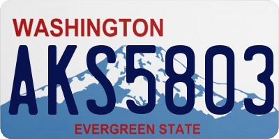WA license plate AKS5803