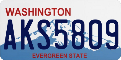 WA license plate AKS5809