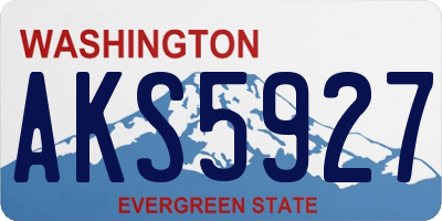 WA license plate AKS5927