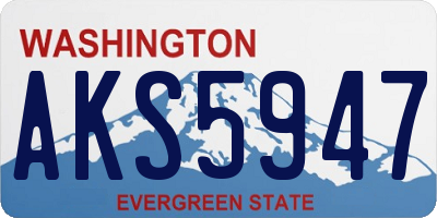 WA license plate AKS5947