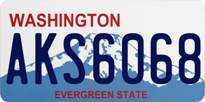 WA license plate AKS6068