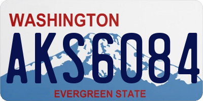 WA license plate AKS6084