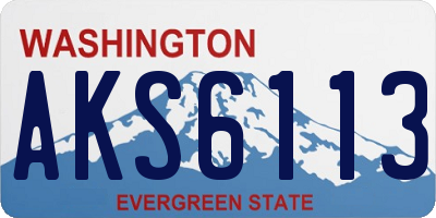 WA license plate AKS6113