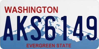 WA license plate AKS6149