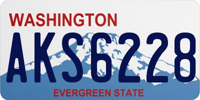 WA license plate AKS6228