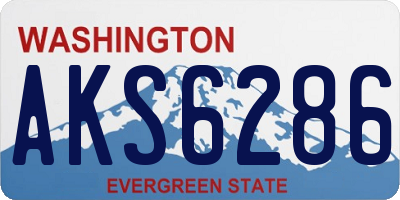 WA license plate AKS6286