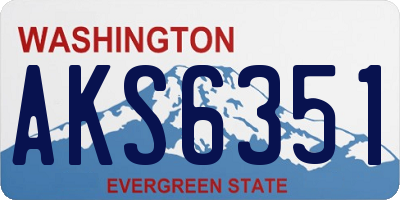 WA license plate AKS6351