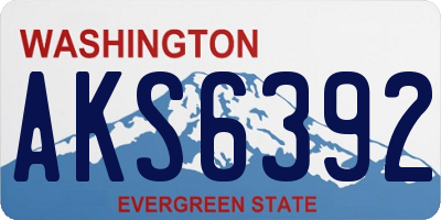 WA license plate AKS6392