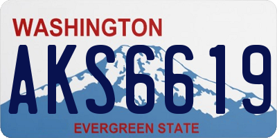 WA license plate AKS6619