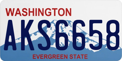 WA license plate AKS6658