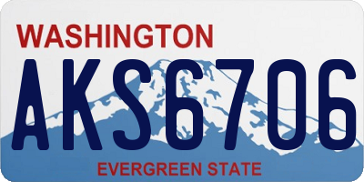WA license plate AKS6706