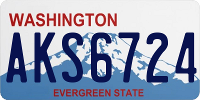 WA license plate AKS6724