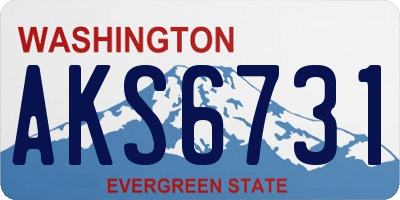 WA license plate AKS6731