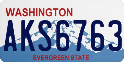 WA license plate AKS6763