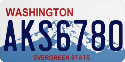 WA license plate AKS6780