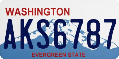 WA license plate AKS6787