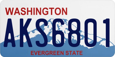 WA license plate AKS6801