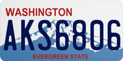 WA license plate AKS6806