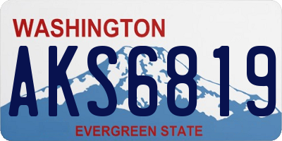 WA license plate AKS6819