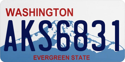 WA license plate AKS6831