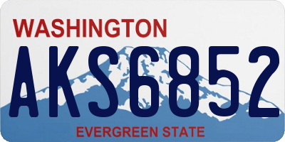 WA license plate AKS6852