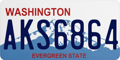 WA license plate AKS6864